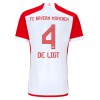 Original Trikotsatz FC Bayern München De Ligt 4 Heimtrikot 2023-24 Für Kinder